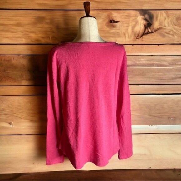 Diane von Furstenberg pink cashmere wool blend sweater v neck long sleeve soft - Picture 8 of 8